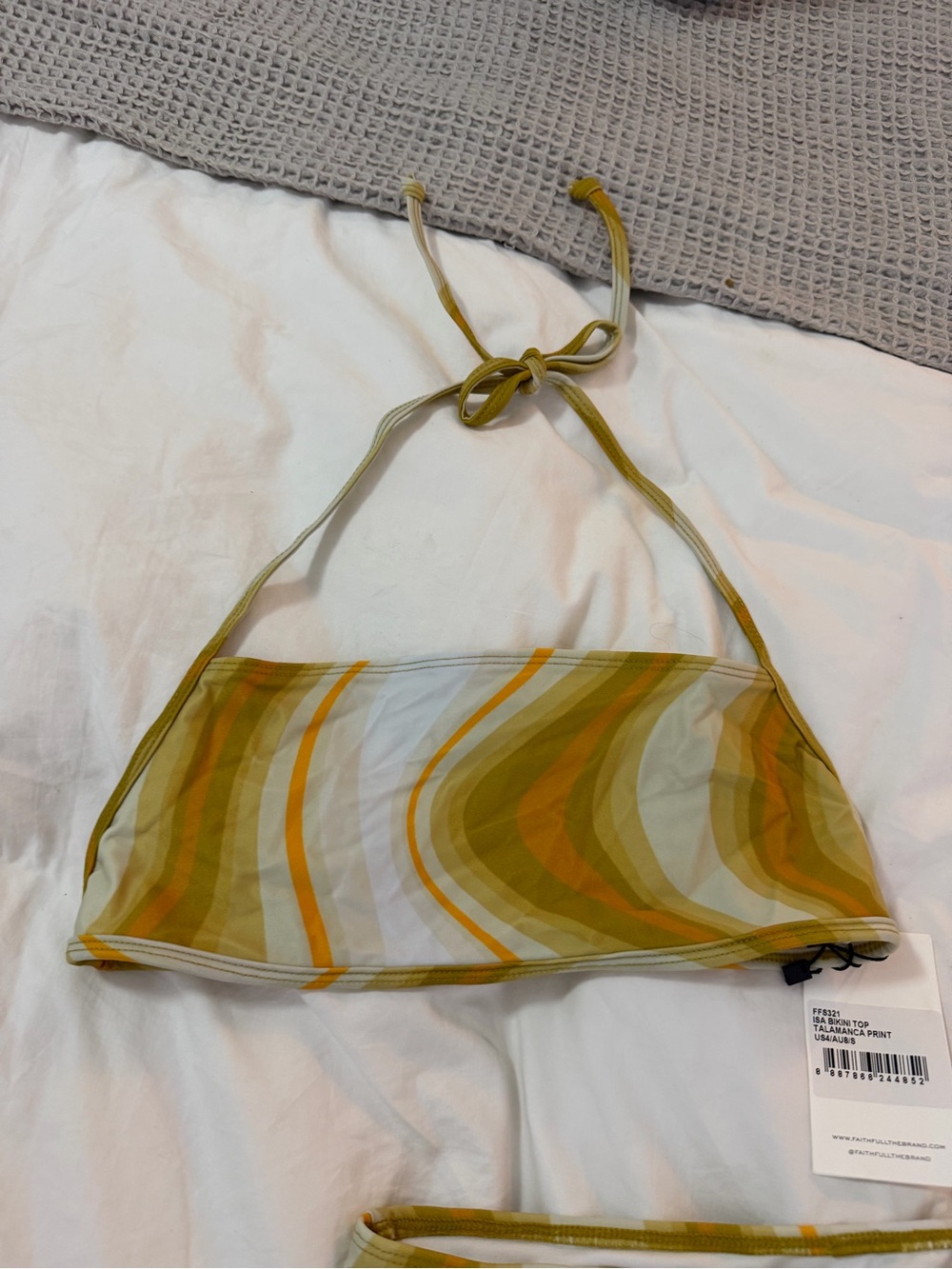 Faithfull the Brand orange and Yellow Talamanica Print Bikini Top